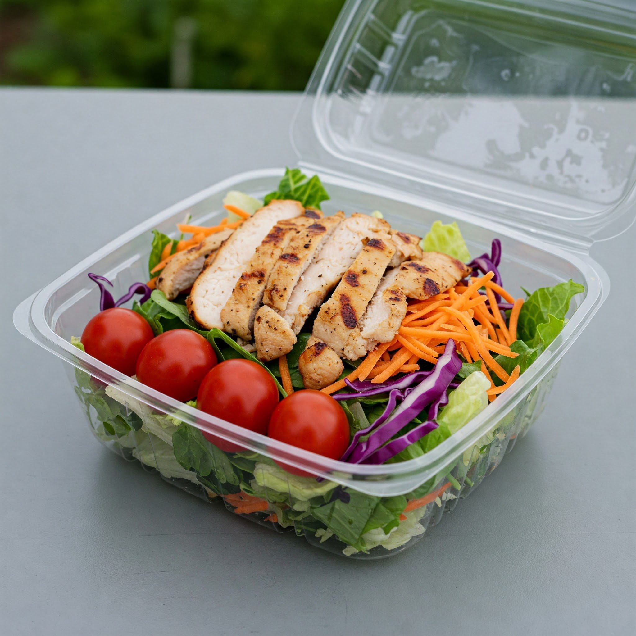 ai tossed salad with grilled chicken